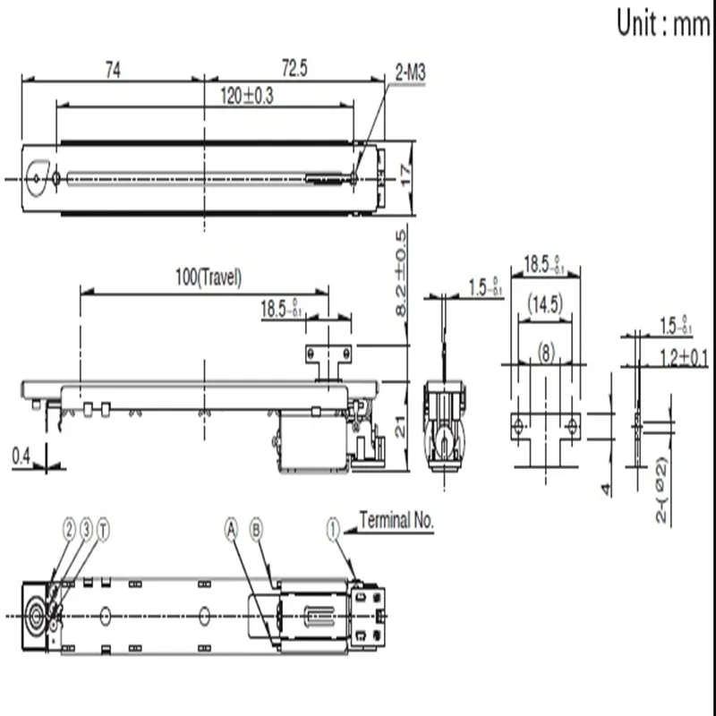 2PCS FOR ALPS Fader motorized RSA0N11M9 touch sensitive 10K linear slide potentiometer
