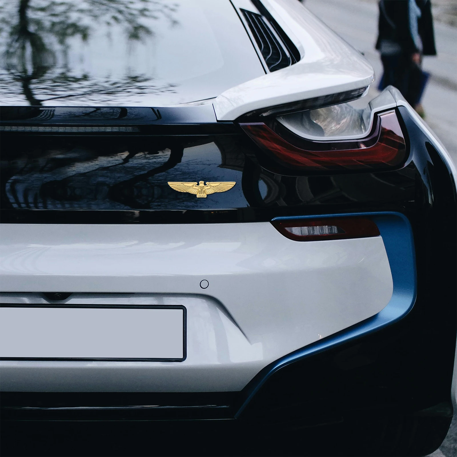 

1 set Eagle Car Sticker 3D Metal Decoration for Hood Side Panels Grille Golden Decals Vehicle Adornments Automotive Badges