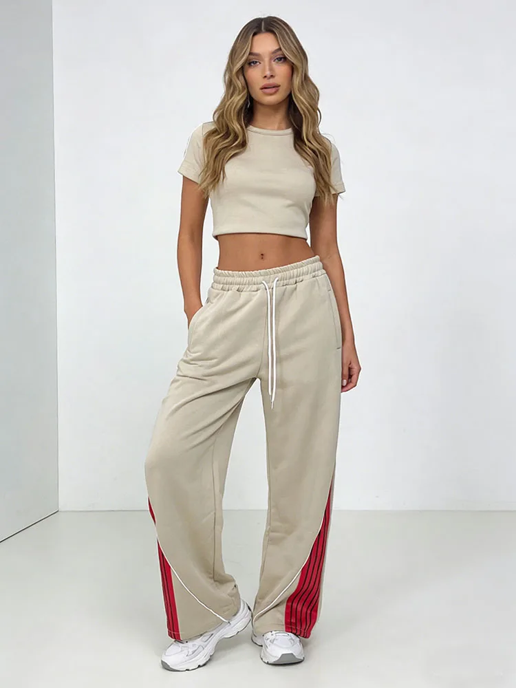 

2026 Fashion Spring New Gothic Millennium Vintage High Street Ins Harajuku Straight Tube Strap Pants Y2k Clothing