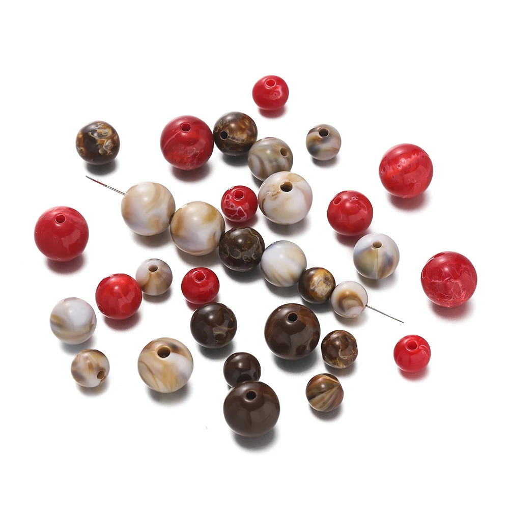 

30-100Pcs 8/10/11.5mm Acrylic Double Color Round Bead Spacer Beads for DIY Necklaces Bracelets Jewelry Making Accessories ﻿