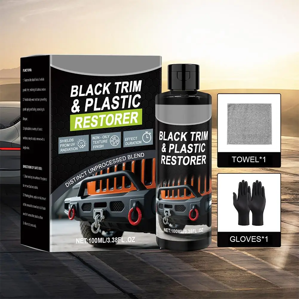 مرمم الكسوة السوداء للمركبات معطف مرمم الحواف السوداء التلقائي 100 مل يدوم أكثر من 6 أشهر إخفاء الخدوش Scu F6L0 #2