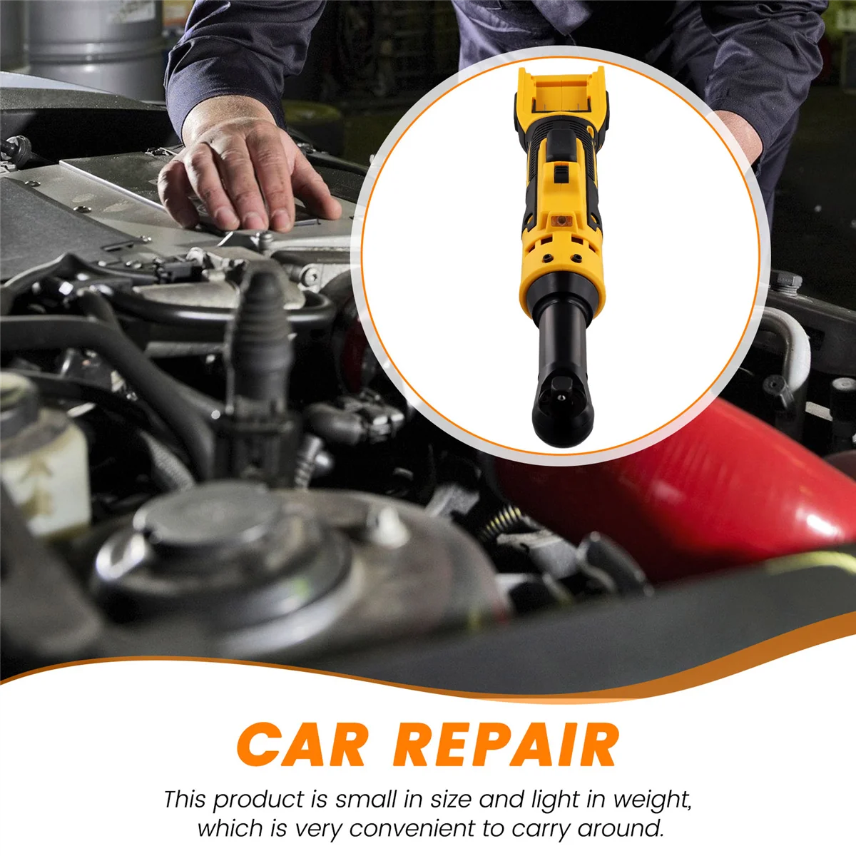 

ABZJ Extended Electric Ratchet Wrench Cordless Driver 3/8Inch Impact Removal Screw Nut Power Tool for Dewalt 18V 20V Battery