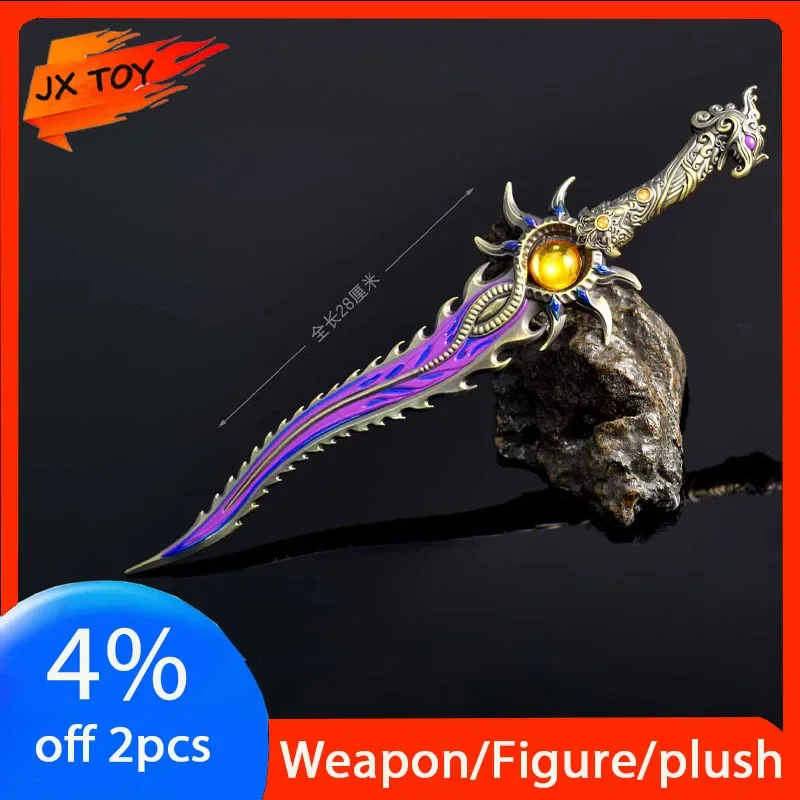 JX TOY 28cm Naraka: Bladepoint Wapen Mantico's Tanden Zwaard Verbeterde Versie Collectible 3D Katana Bureau Ornamenten Spel Speelgoed Mes