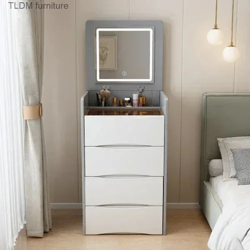 Bedroom luxury modern wardrobe organizer storage salon showcases white wardrobe Tocador Maquillaje home furniture CTG-101