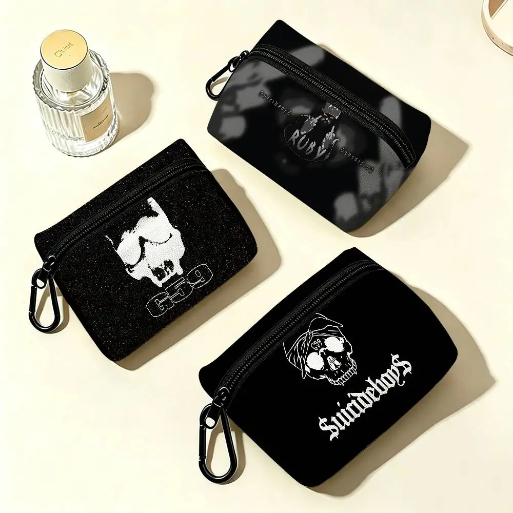 Hip Hop Suicideboys G59S Oxford Fabric Mini Coin Wallet Smooth Zipper Hanging Design Multi-use Small Storage Bag For Travel