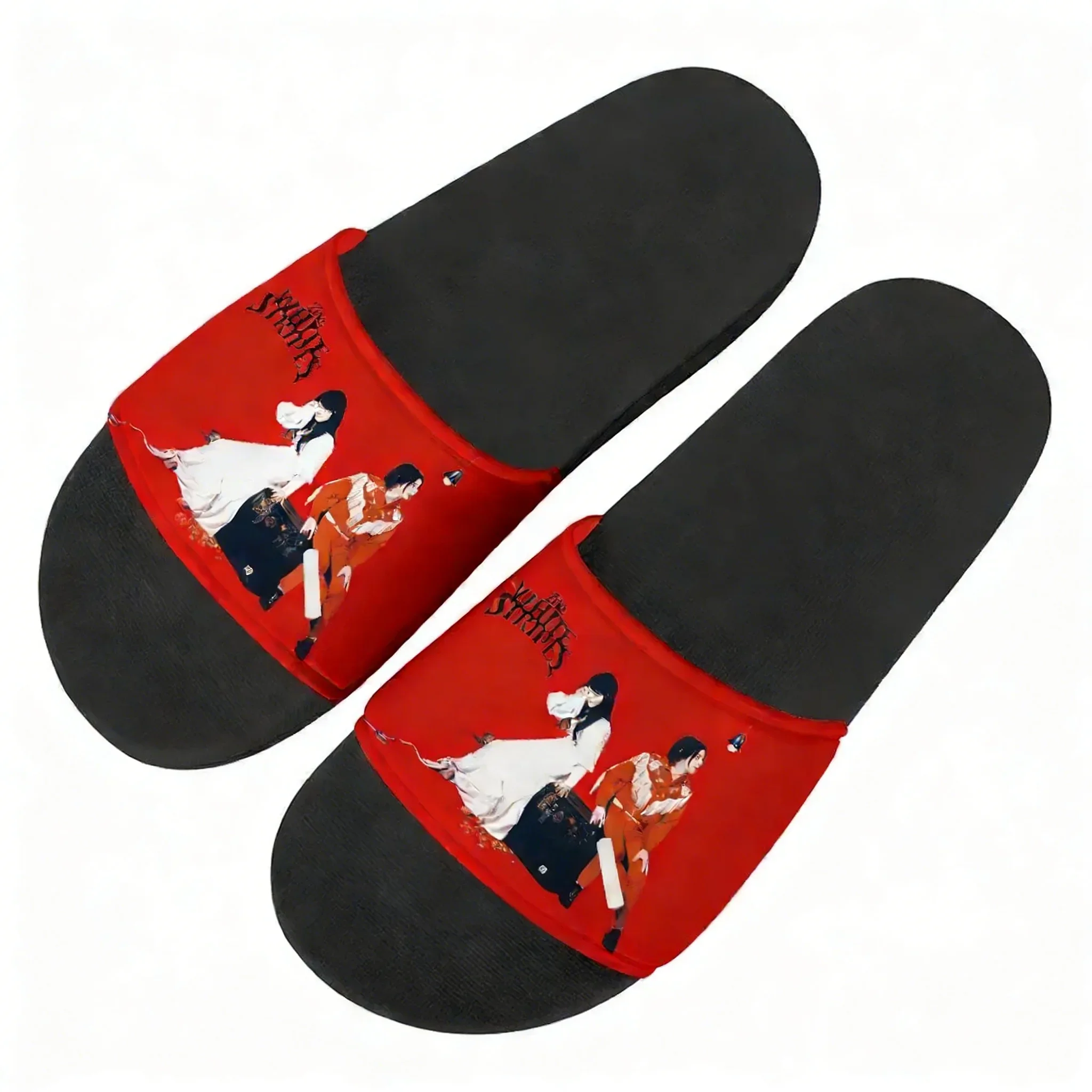 

The White Stripes Flip Flops Home Slippers Mens Womens Teenager Family Slippers Bathroom Pool Casual Sandals Custom Water Shoesc