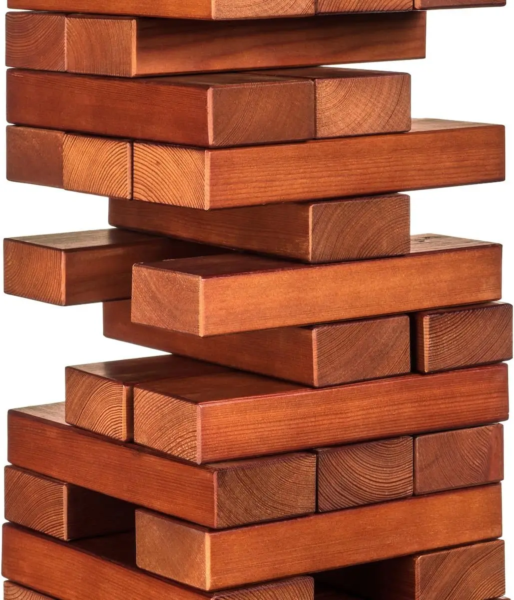 Premium Giant Toppling Timbers mit Tragetasche – Jumbo Outdoor-Hofspiel, Turm wachsen bis über 5, Fuß! - Mit beschlagenen Aufklebern