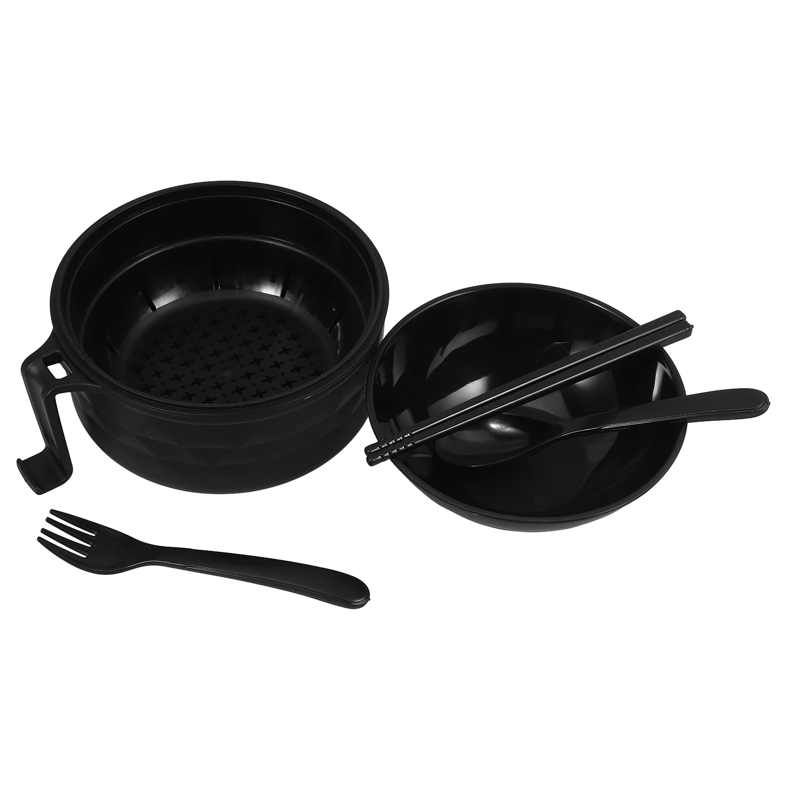 

Plastic Microwave Ramen Bowl With Lid Portable Noodle Soup Pasta Rice Container Dorm Room Essential Spaghetti Cooker Fruit