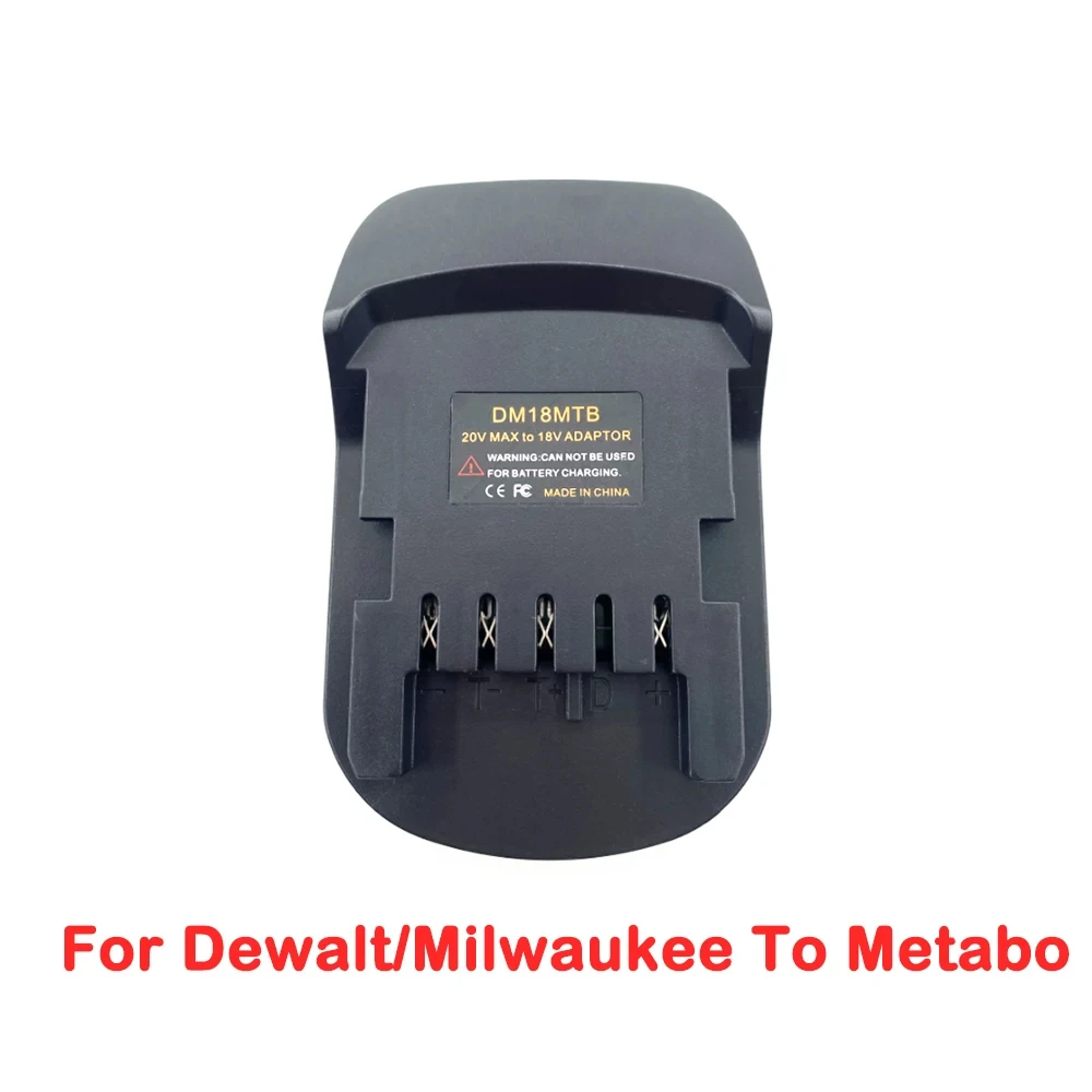 Battery Adapter DM18MTB for Dewalt for Milwaukee 18/20V Batteries Convert To for Metabo 18V Power Lithium Battery