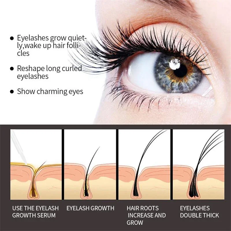 Sérum de croissance rapide des cils en 7 jours, rehausseur de cils naturel, plus long, plus complet, produits de traitement des cils, soins des yeux, maquillage, nouveau, UNICEF