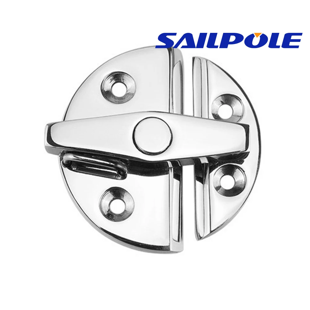 Boat Door Catch Latch 180° Marine Cabinet Lock 316 Stainless Steel Round Catch Latch 58*53mm Hardware