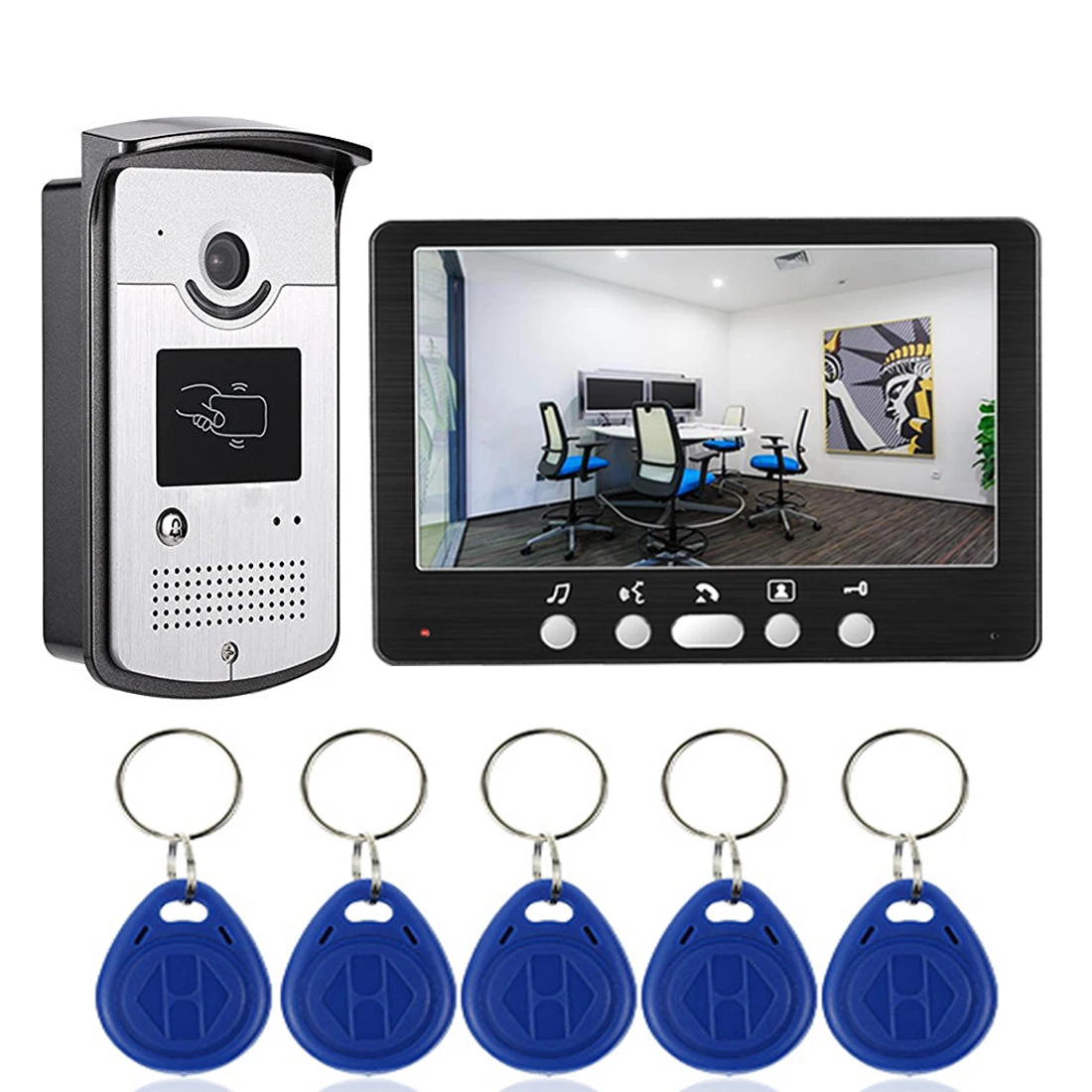 SmartYIBA Video Doorbell RFID Access Building Wired Video Intercom Door Phone System Metal Case Camera For Home Security