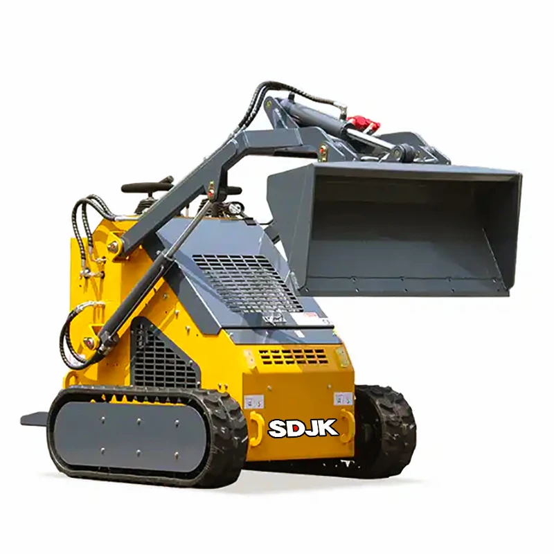 

China SDJK brand mini bucket 300kg loading capacity forest working machinery skid steer loader with snow blower customizable