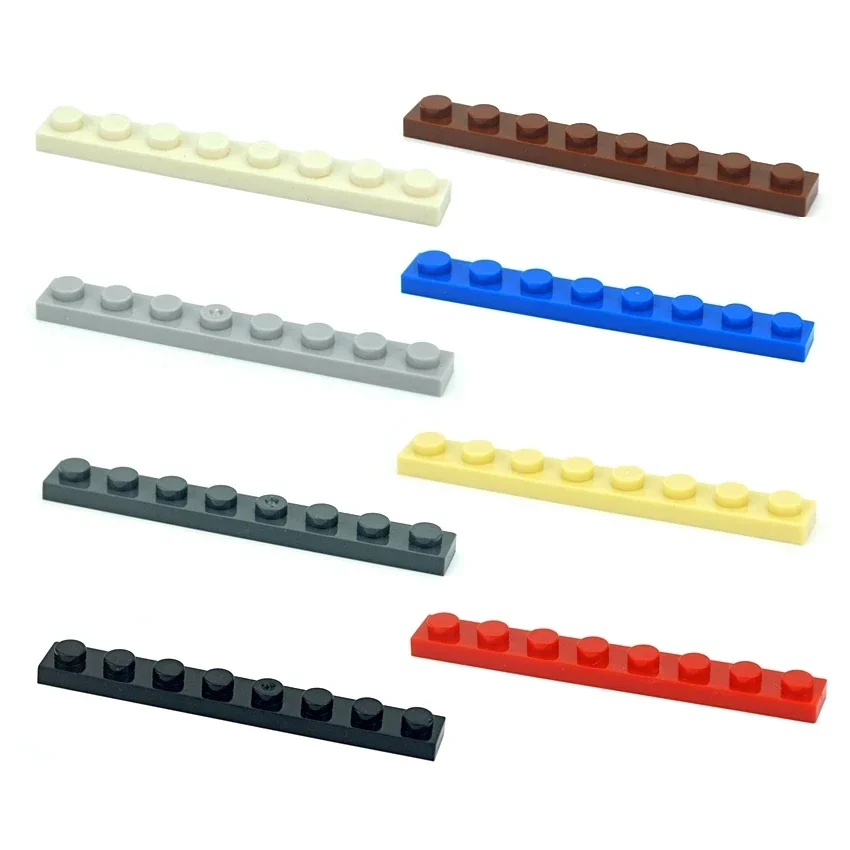 DIY Building Blocks Assembles Particles 50pcs Thin Figures Bricks 1x8 Dots Size Compatible With 3460 Educational Creative Toys