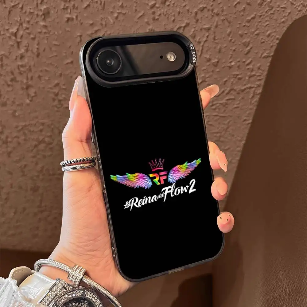 Casing Ponsel The Queen of Flow La Reina Del Flow Untuk iPhone 17,16,15,14,13,12,Pro,Max,Plus,E,SE4,Air,Mini Hitam IMD Box