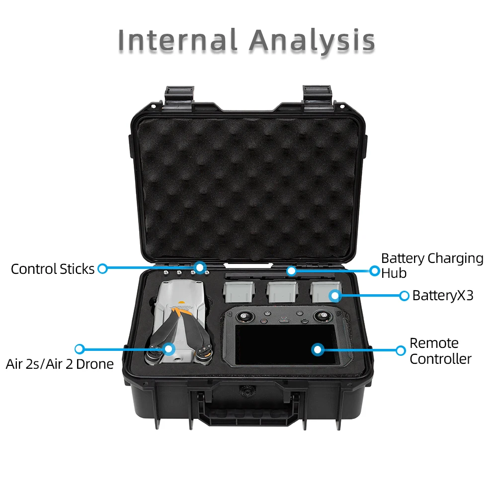 Explosion proof case suitcase For DJI Mavic Air 2 waterproof storage case AIR2S/suitcase drone accessories