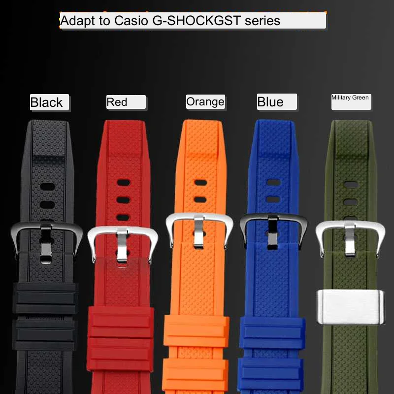 سيليكون المطاط حزام ساعة لساعة كاسيو G-SHOCK GST-B100 S110 S210 S300 W300 S100 سلسلة الرجال الرياضة الأشرطة 26 مللي متر
