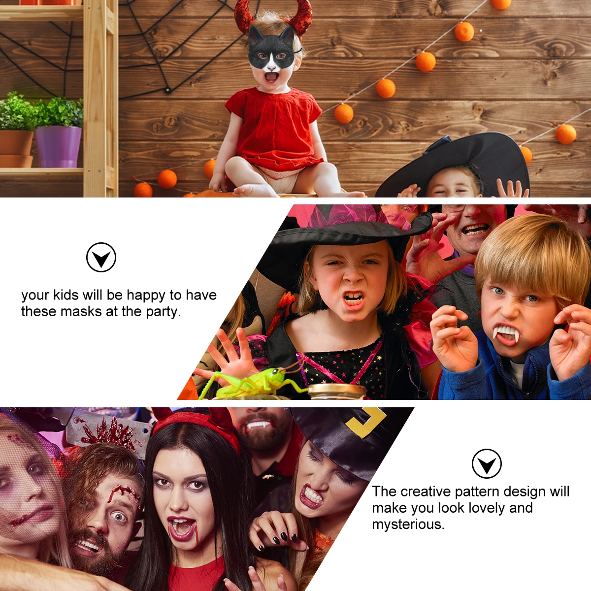 

1pc Animal Cat Mask Lightweight Comfortable Halloween Masks Women Black Face Punk Costume Cosplay Accessories Creative