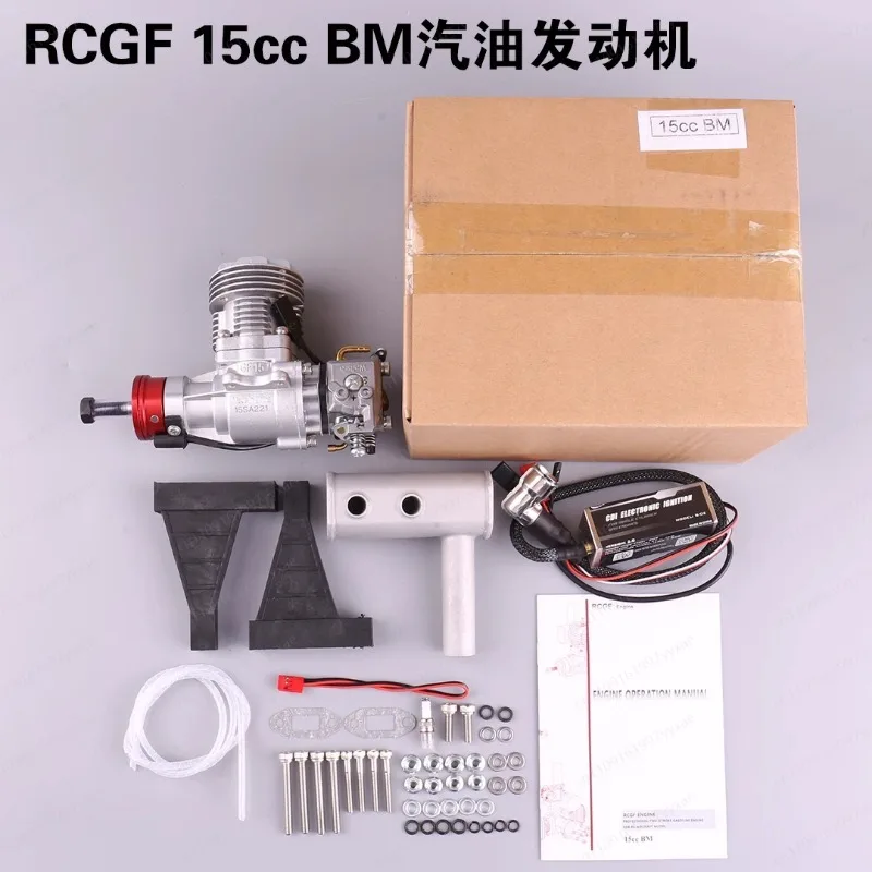 RCGF 15cc BM 2-Stroke M-o-del Engine – Side Exhaust for RC Aircraft (A-ir Cooled)