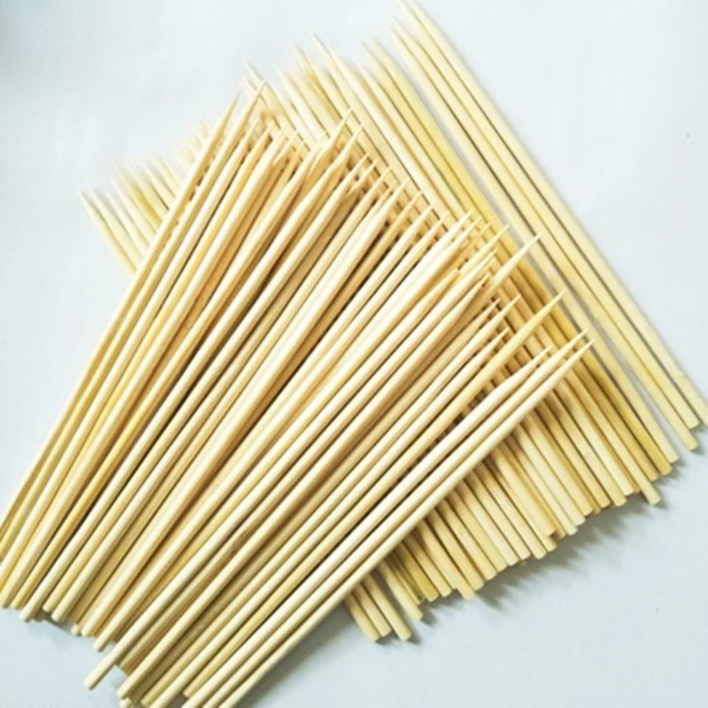 

200 Pcs Waterproof Cleanser Bamboo Paddle Pick Skewers BBQ Barbecue Roasting Sticks