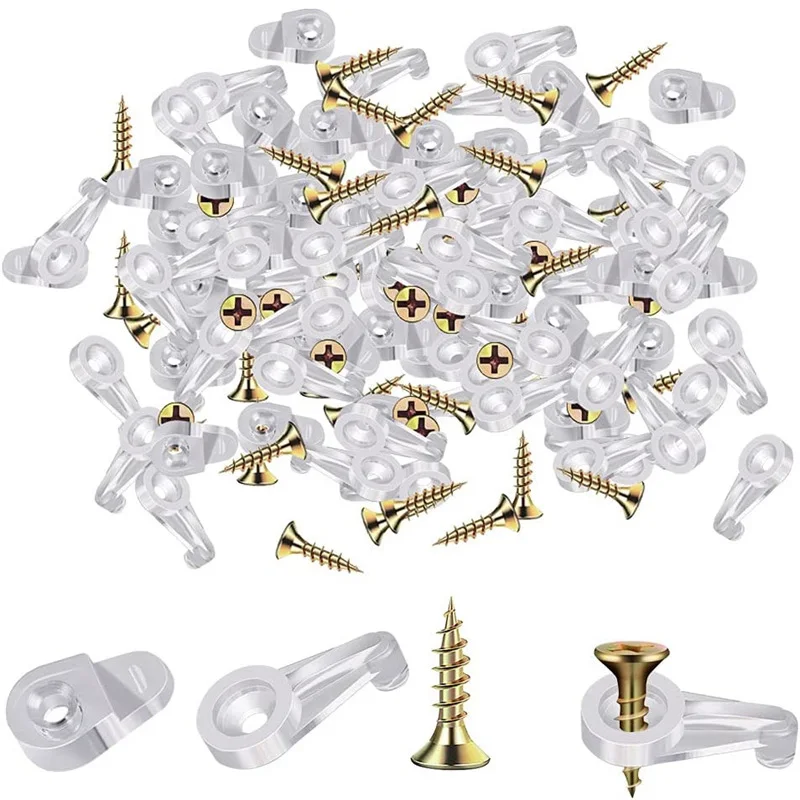 Vidro plástico Painel Retainer Clips, braçadeira Hardware, espelho com parafusos, 10pcs