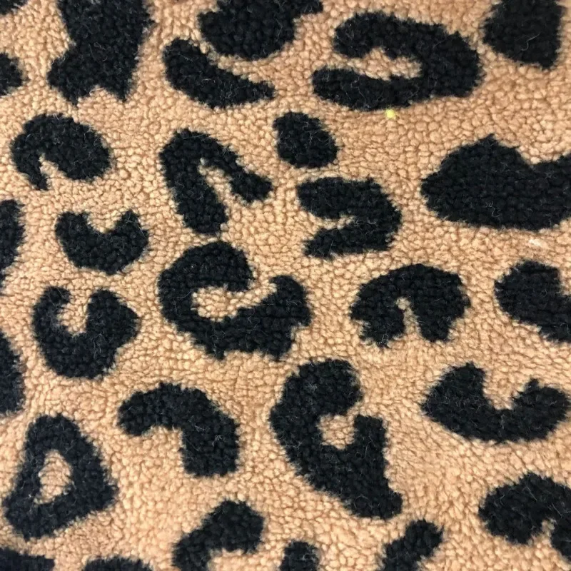 0.5m/1m Leopard Print Lamb Wool Jacquard Fabric Making Winter Coats Home Wear Hoodies Bedding  Handmade DIY Clothing Fabrics