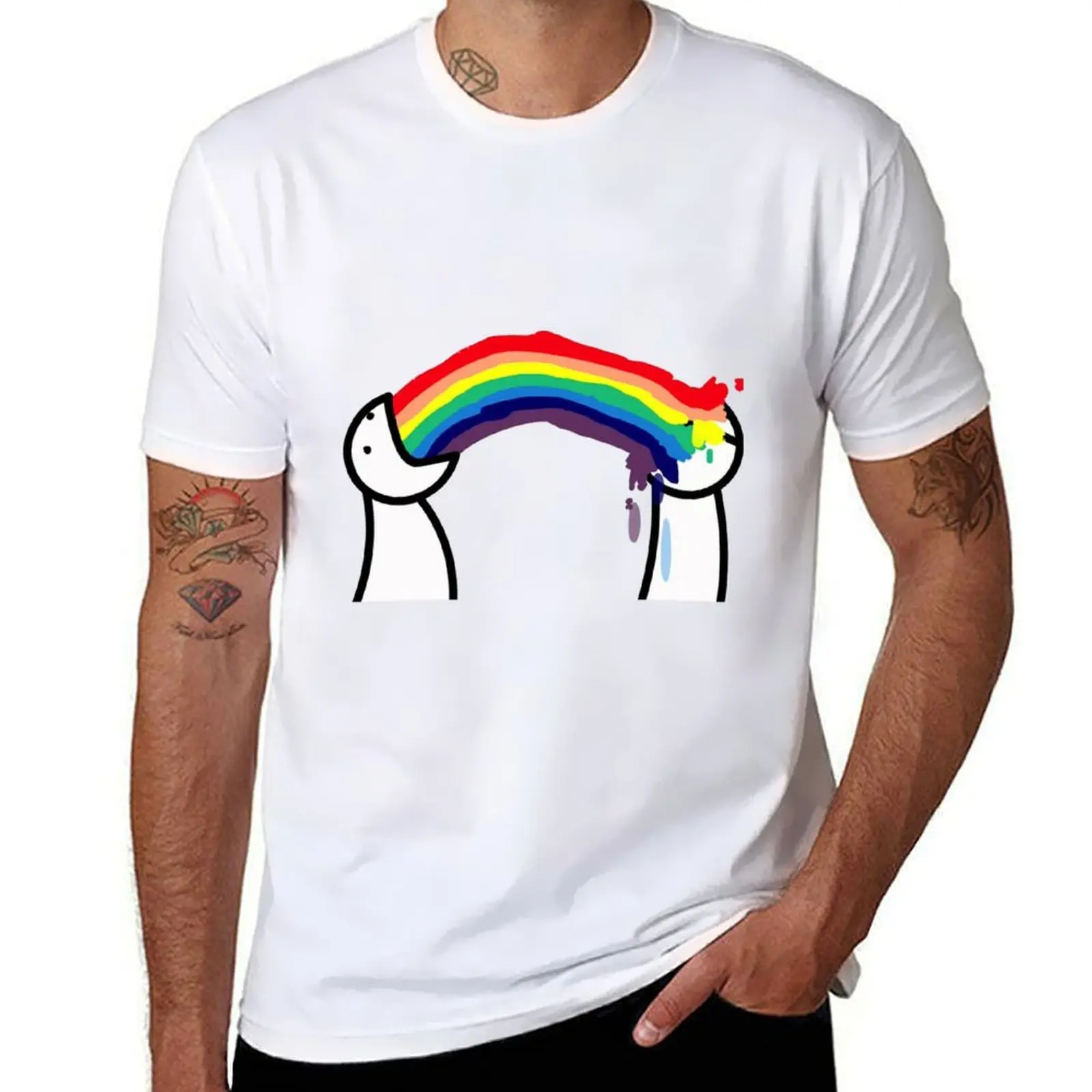 

asdf movie rainbow Items! T-Shirt t shirt men 100% cotton luxury brand man t shirts for men casual T-Shirt