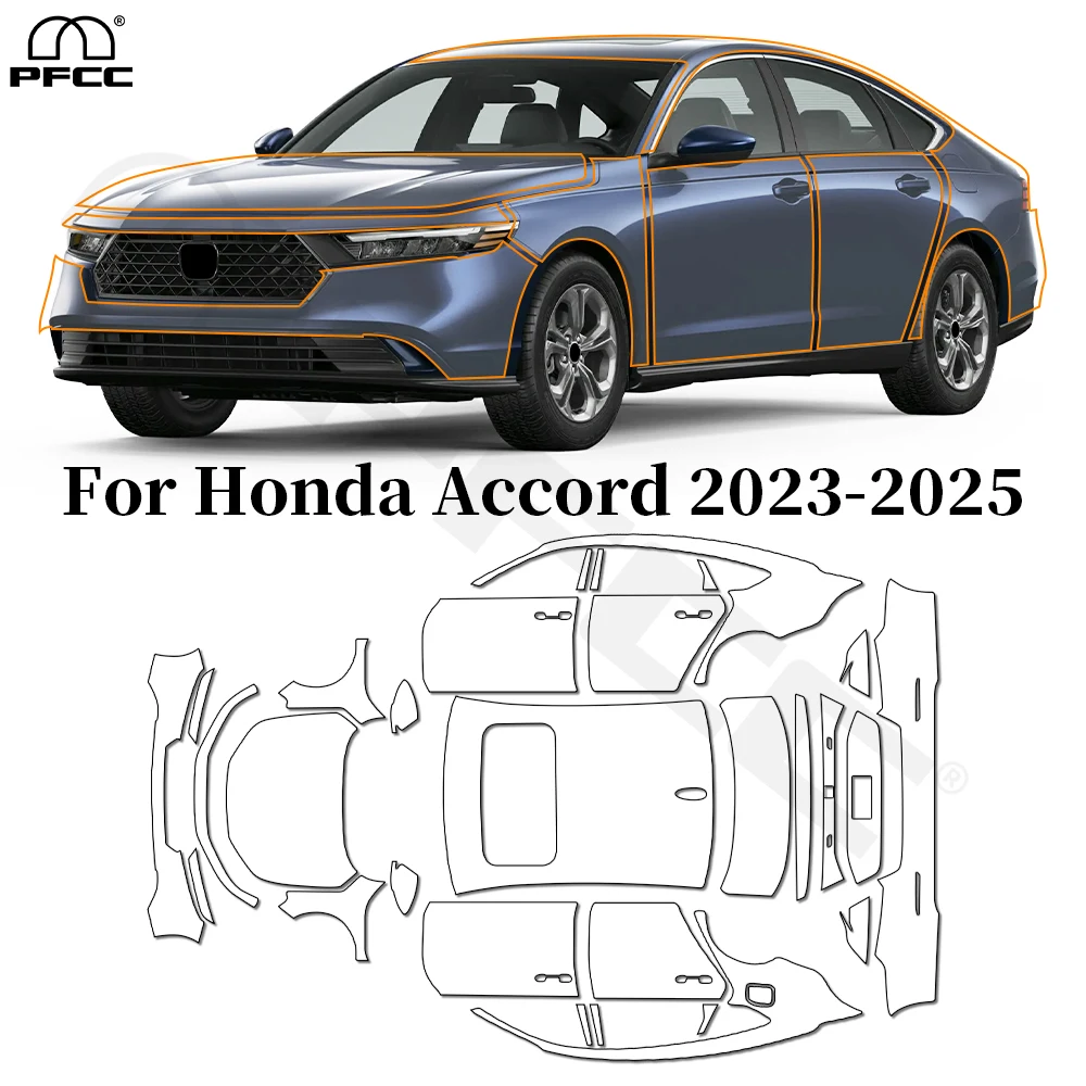 

For Honda Accord 2023-2025 TPU Paint Protection Film Anti-scratch Car Body Clear Bra Pre-cut PPF Resistant Invisible Repairable