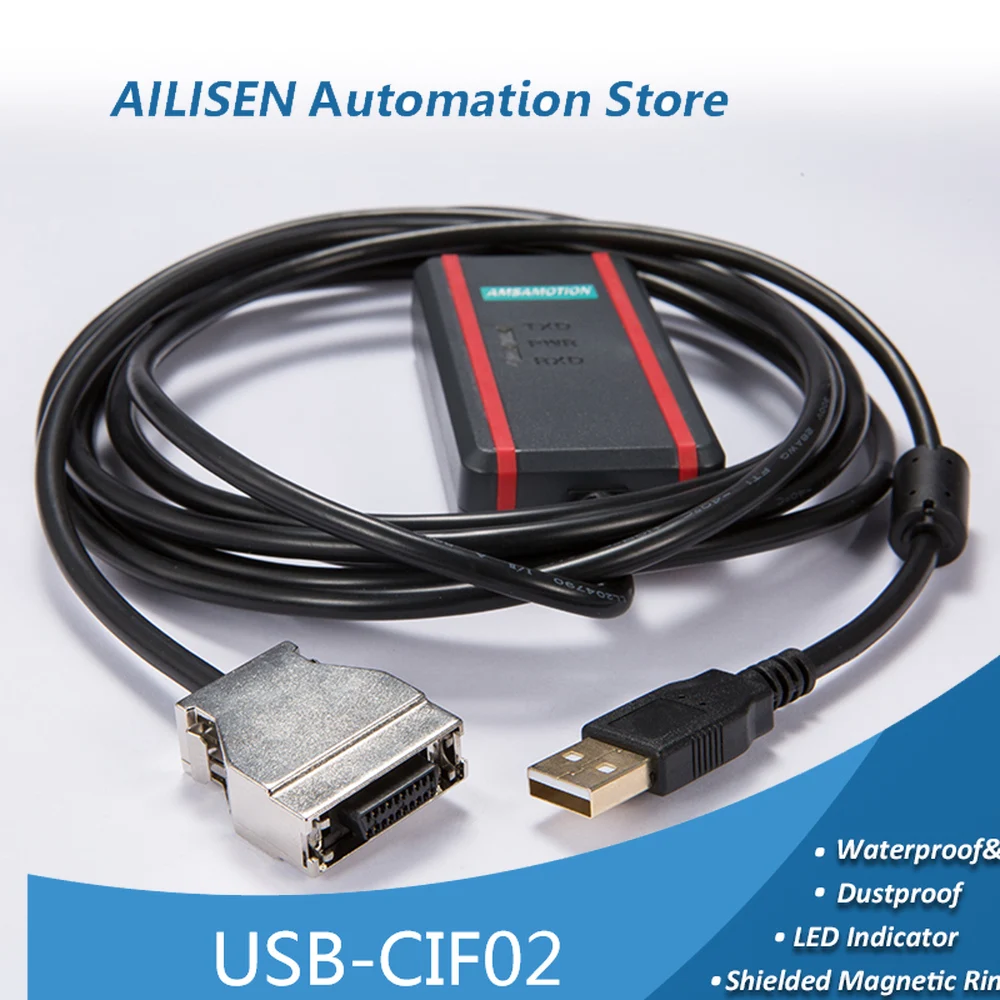 Cable de programación USB-CIF02 USB a RS232, compatible con Omron CPM1/CPM1A/CPM2A/ CQM1/C200HX HS HE HG SRM1 Series, Cable de programación PLC, CQM1-CIF02