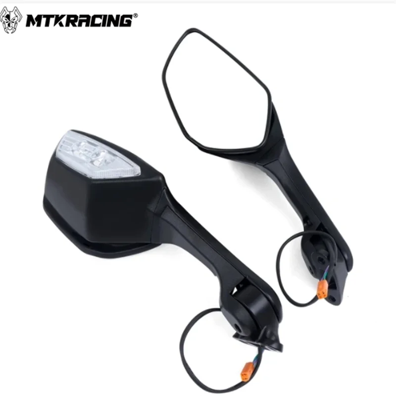 MTKRACING for KAWASAKI NINJA400 2017-2024 Rear View Side Mirrors with LED Turn Signal Light  rearview mirror