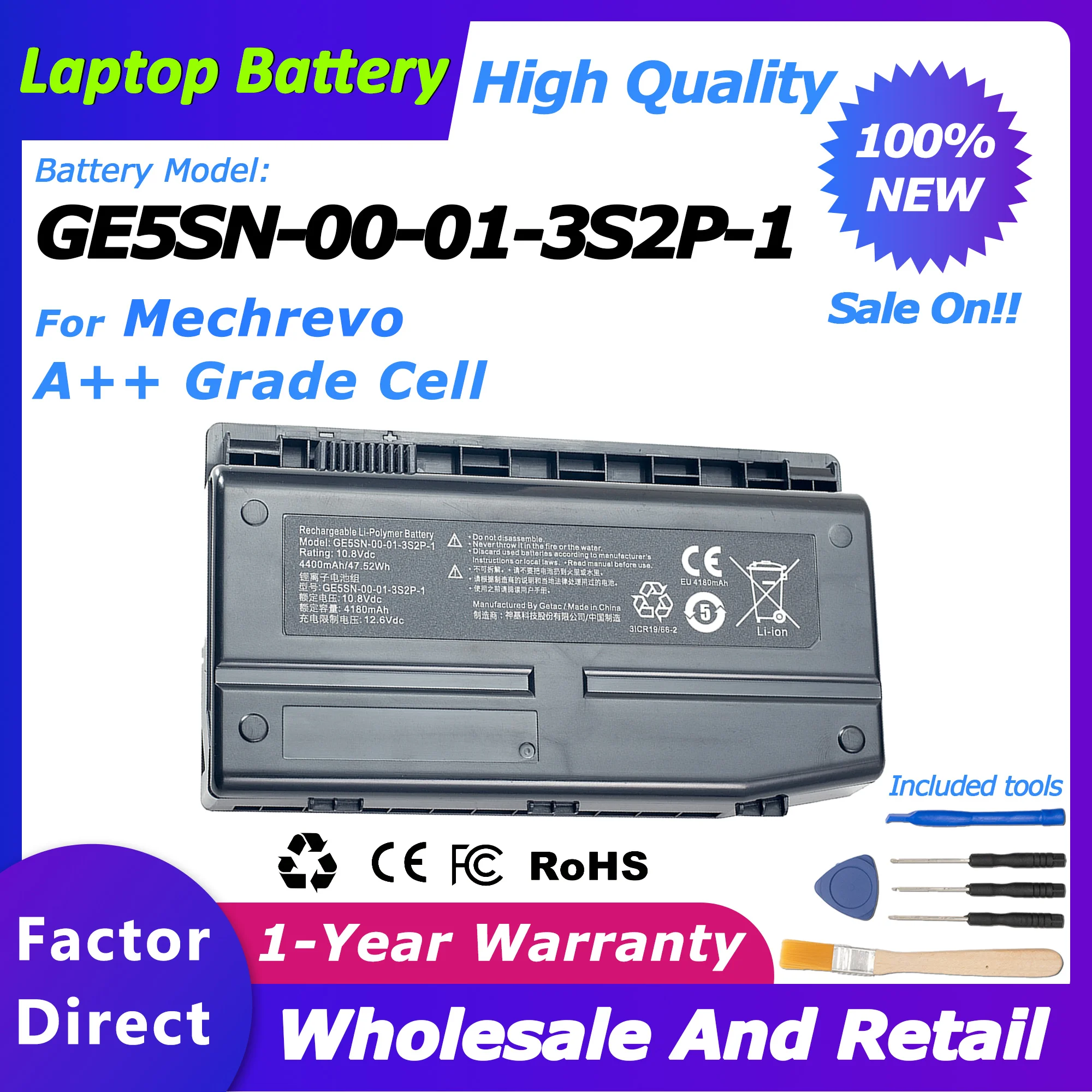 

GE5SN-00-01-3S2P-1 4180 мАч аккумулятор для ноутбука GE5SN-00-01-3S2P-1 для Mechanic F117-F1 F2K F3K F1KB F6K F2C F2S аккумулятор