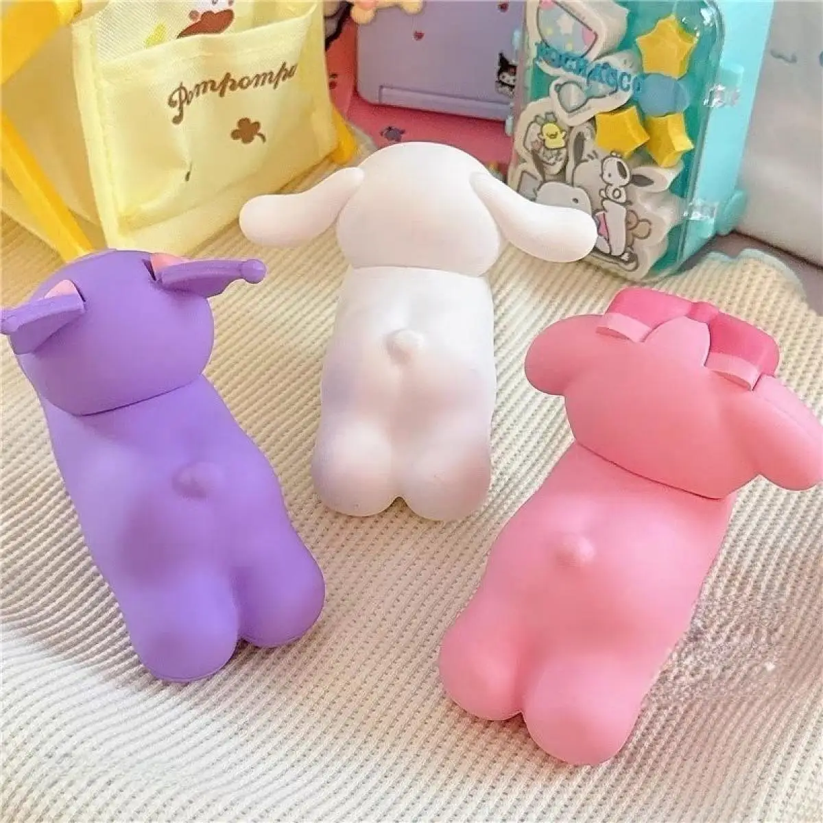 Sanrio Kawaii Cinnamoroll Cucitrice per styling in silicone Studente Nuovo stile Cartoon Piccolo raccoglitore portatile per libri di cancelleria per ufficio domestico