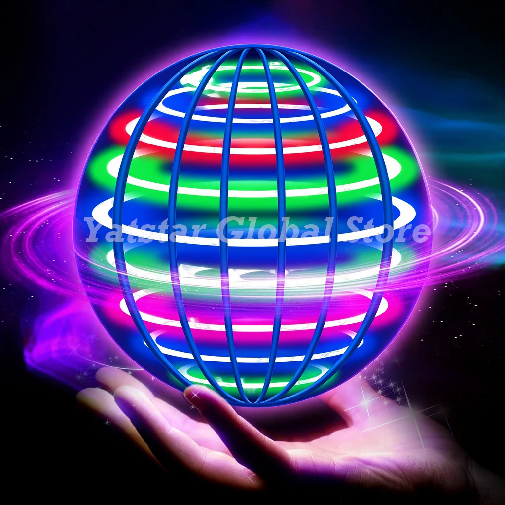 Flying Ball Boomerang Spinner with LED Lights, 360° Rotating Hover Orb, Outdoor Indoor Fidget Toys for Teens and Adults