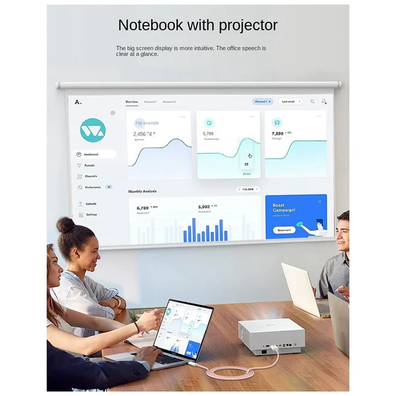 AF91-Type C To -Compatible High Definition Converter Cable 1.8M 4K60hz Support For Phone And Computer