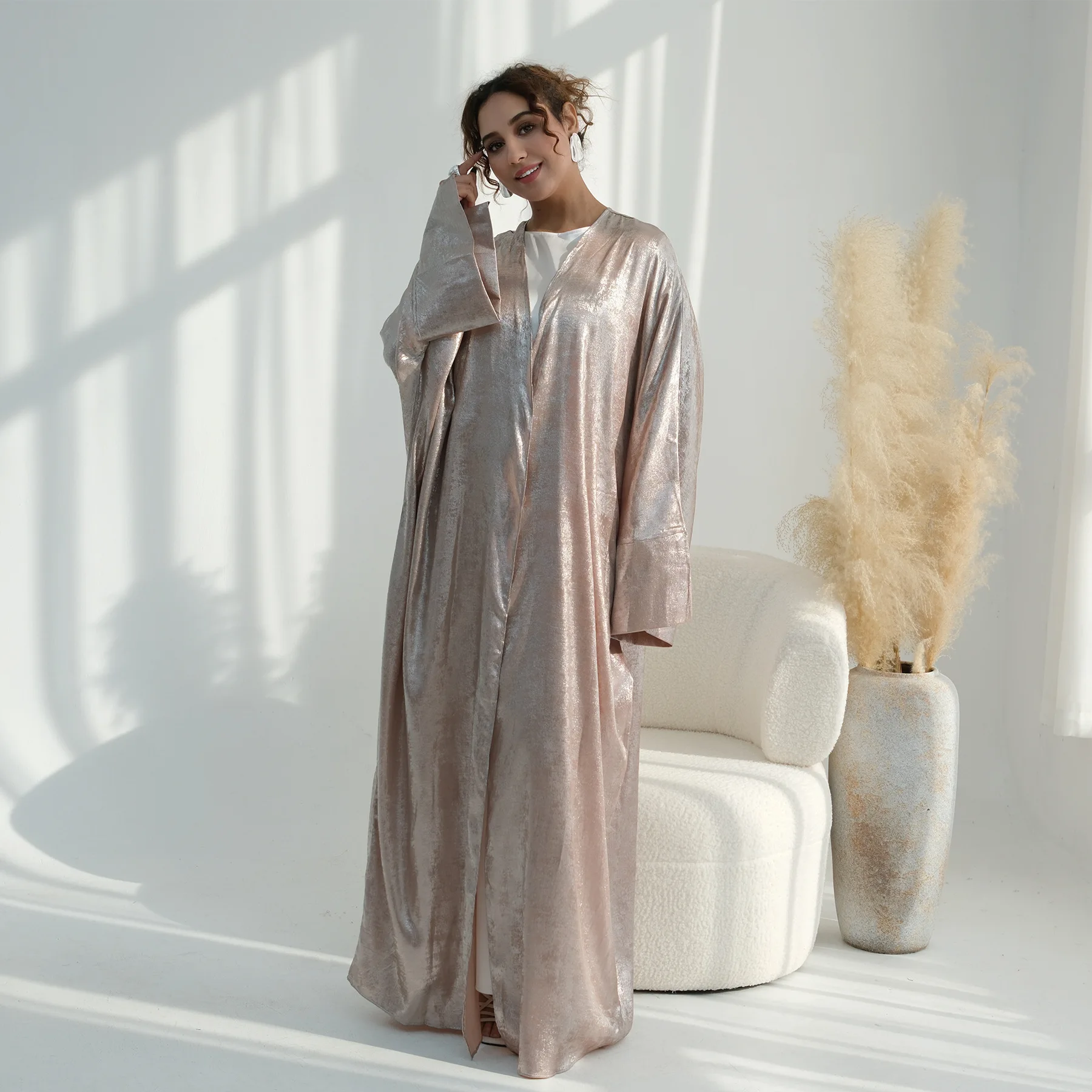 

Eid Women Split Sleeve Abaya Cardigan Arab Long Robe Morocco Dubai Kaftan Muslim Jalabiya Ramadan Vestidos Largos Party Caftan