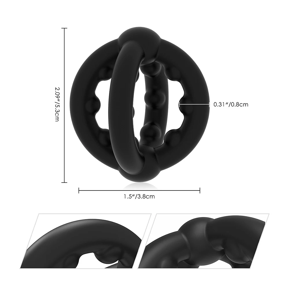 Durable Male Penis Ring Silicone Cock Ring Delay Ejaculation Scrotal Binding Ball Stretcher Enlargement Cockring Sex Toy For Men