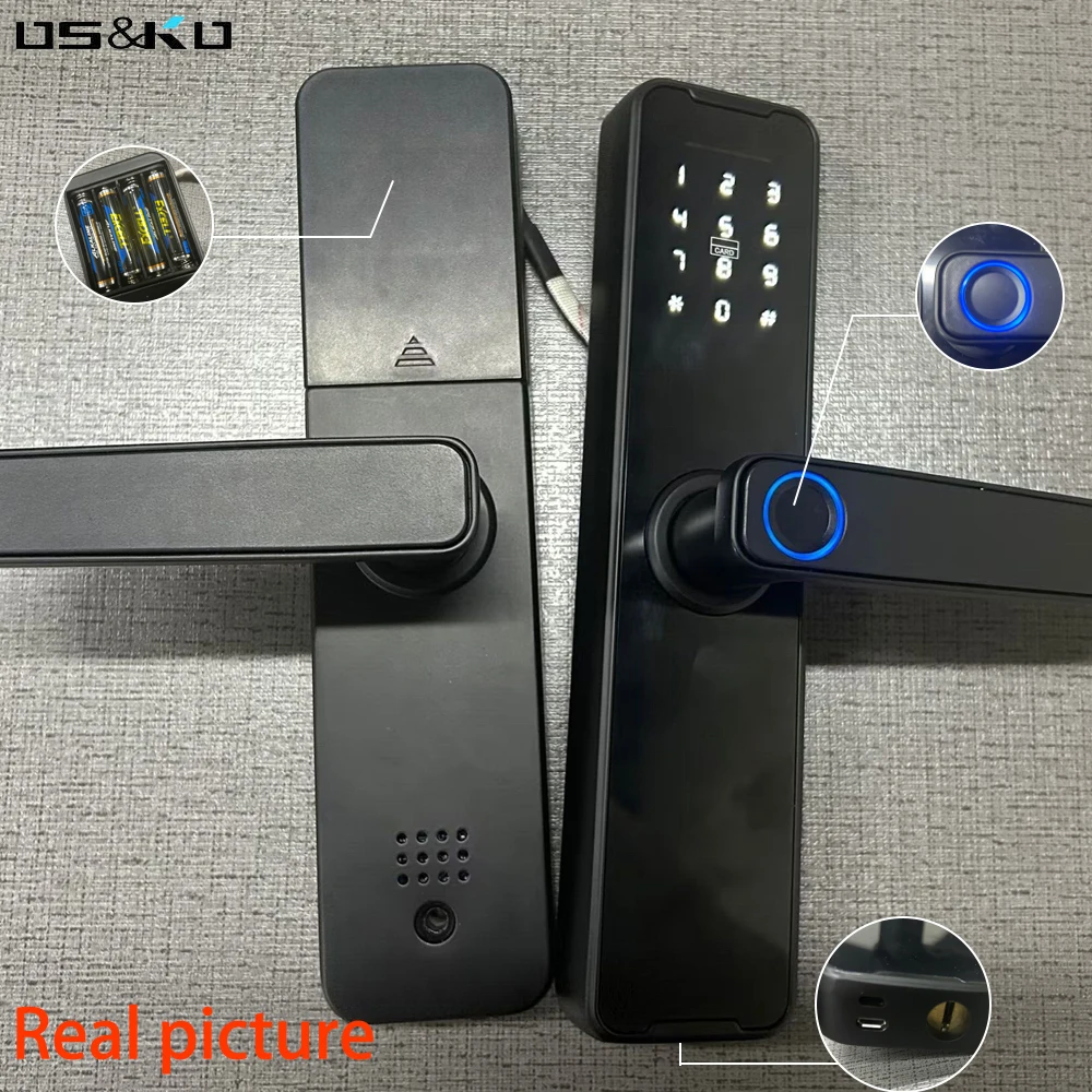 K7 Pro cerradura intelige Biometric Black Smart Lock Tuya App Remote Unlocking Keyless wifi Lock Electronic Door Lock