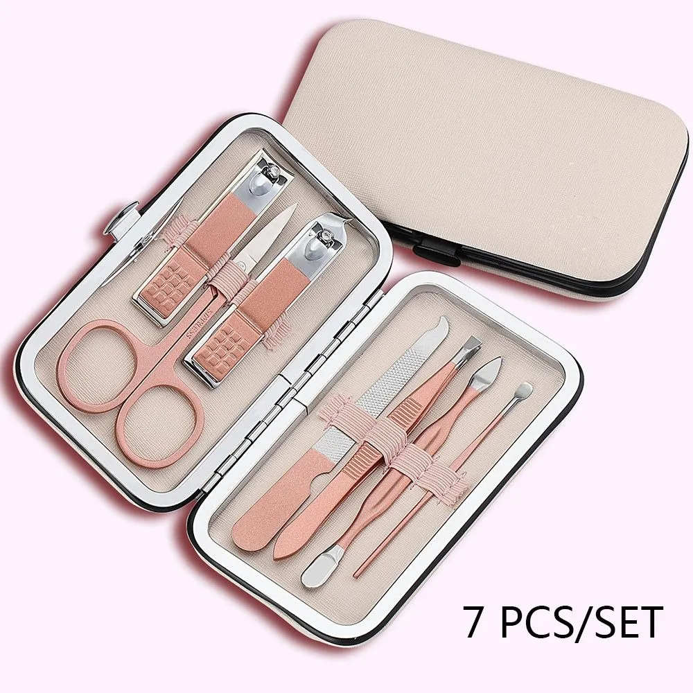 Stainless Steel Nail Clipper Manicure Set Rose Gold Multi-quantity to choose Pedicure Nail Kit Cuticle Grooming Tools Nail Care