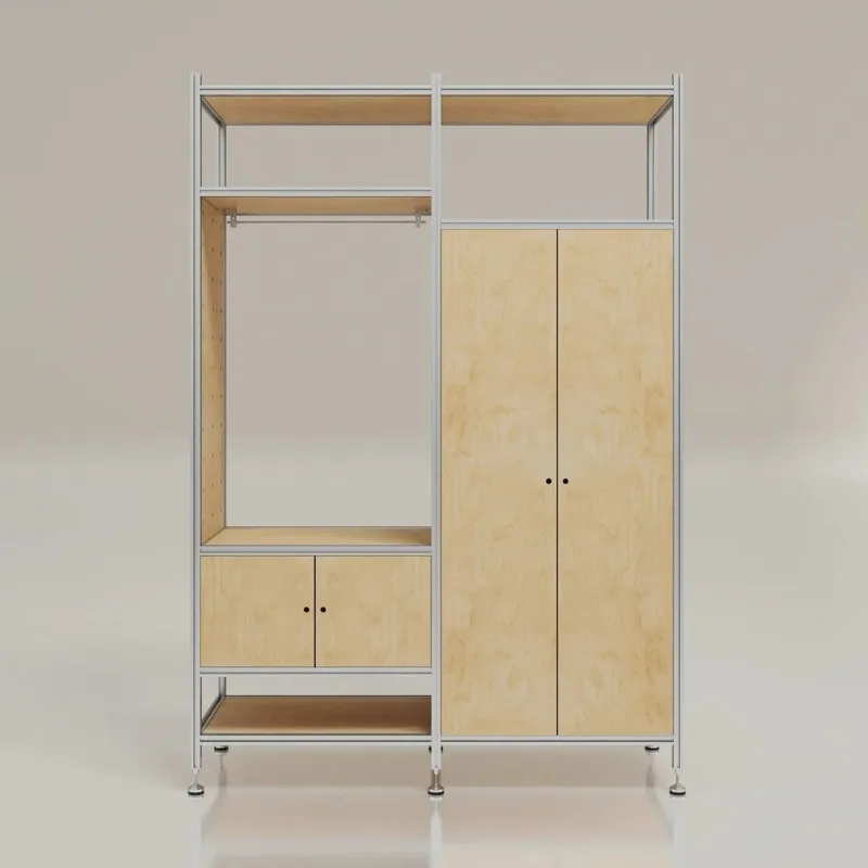 simple aluminum profile cabinet birch multi-layer board display rack hole board display rack