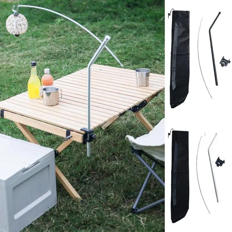 

Camping Lantern Stand Arc Detachable Tabletop Light Shelf Garden Picnic Lantern Hangers Desktop Lighting Hanging Hooks Racks
