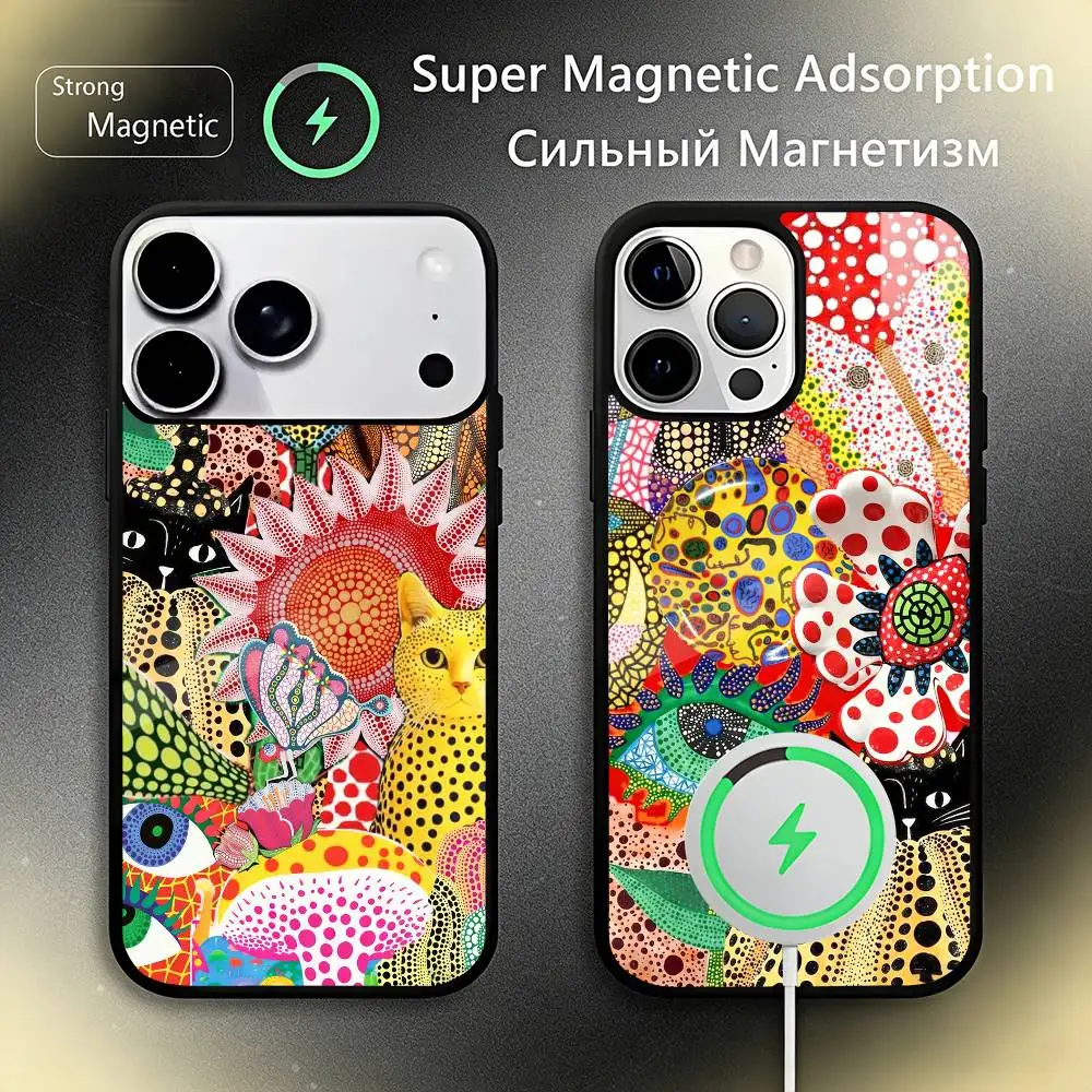 

Funny Pumpkin Y-Yayoi K-Kusama Phone Case For iPhone17,16,15,14,13,12,11 Plus,Pro Max, New Magnetic Wireless Charging