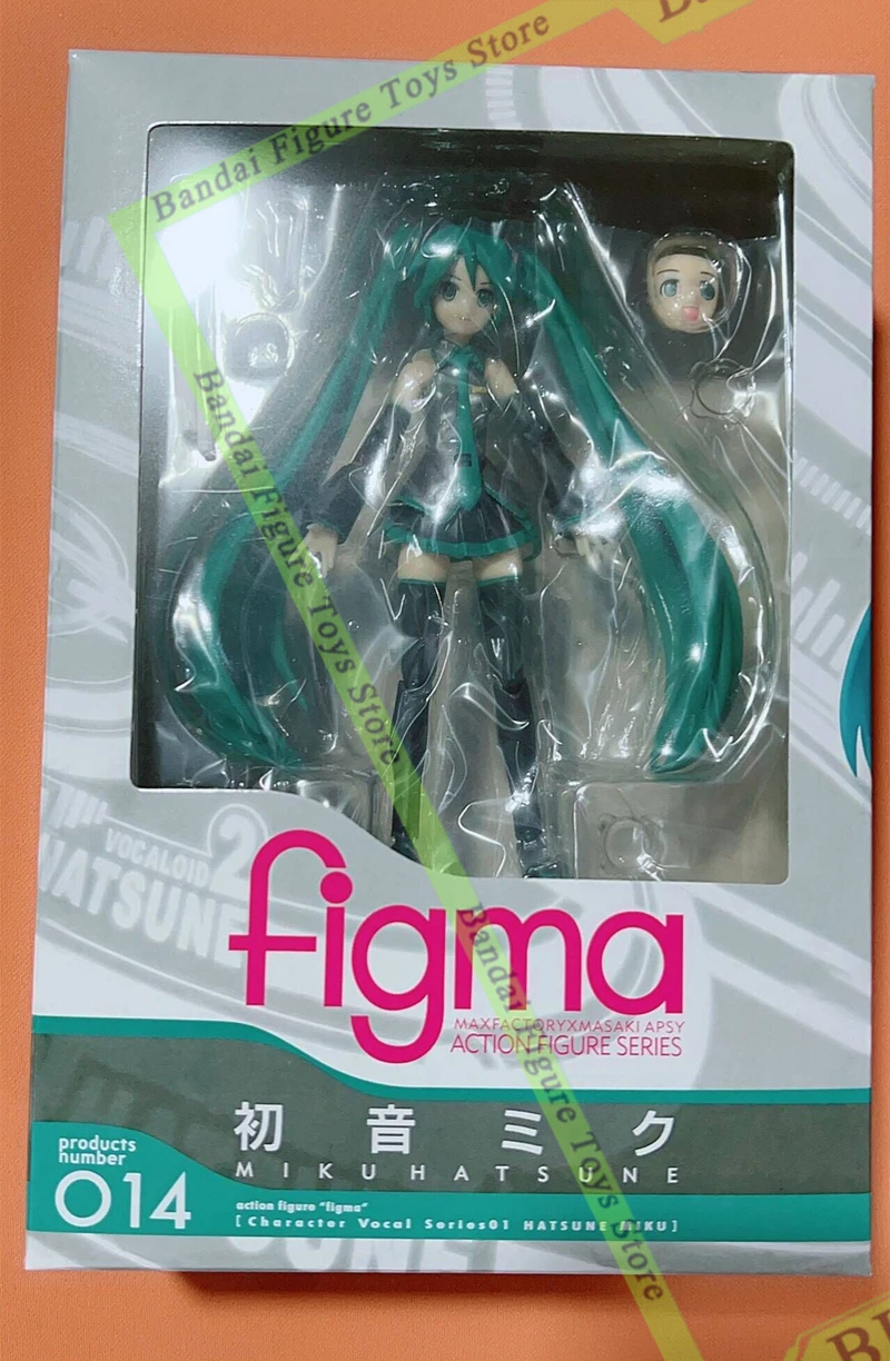 14cm Anime Hatsune Miku Figma 014 Joint Movable Face Change Boxed Doll PVC Action Figure Decoration Model Toys Kids Girls Gift