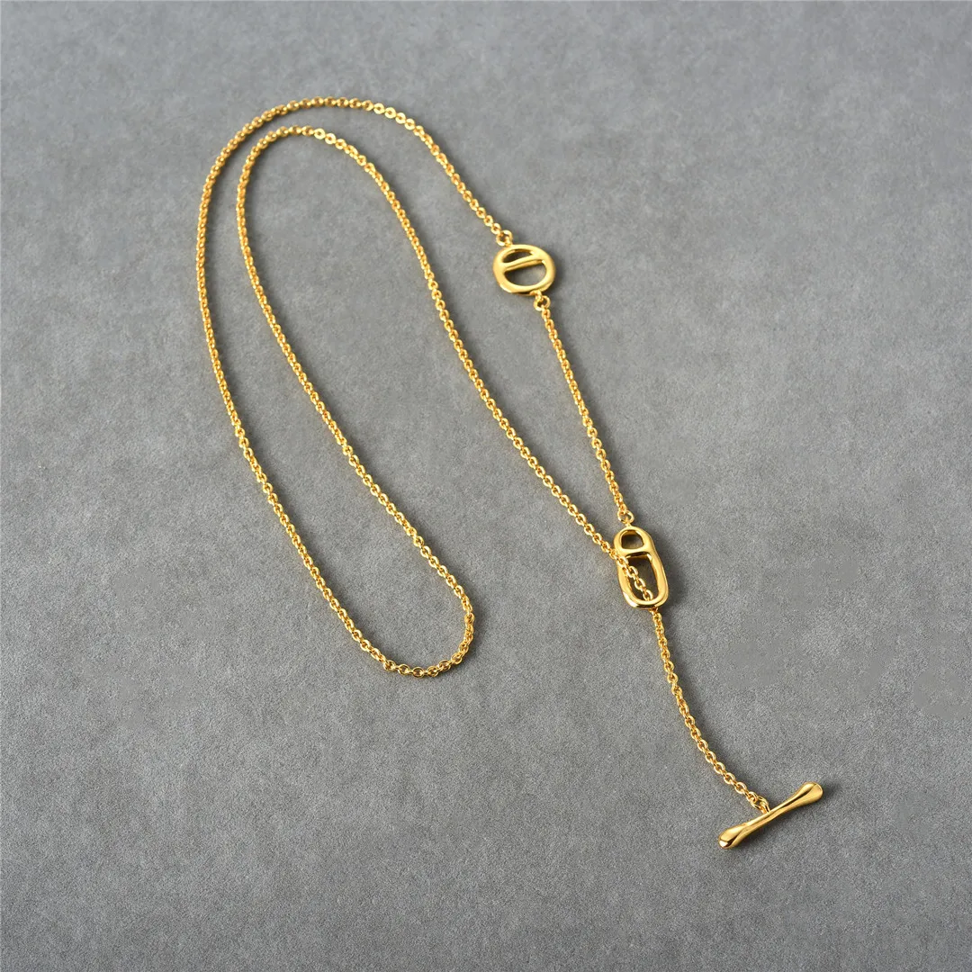Coffee bean long necklace for women sweater necklace minimalist simple high quality elegant jewelry