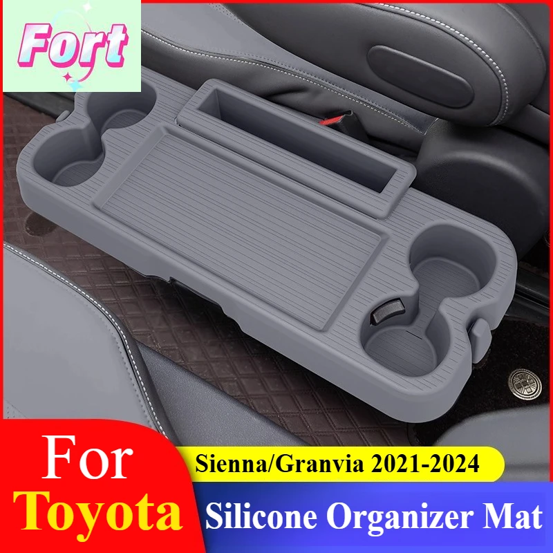 New For Toyota Sienna/Granvia 2021-2024 Center Console Protector - Silicone Organizer Mat & Middle Row Table Pad (Tool-Free)​