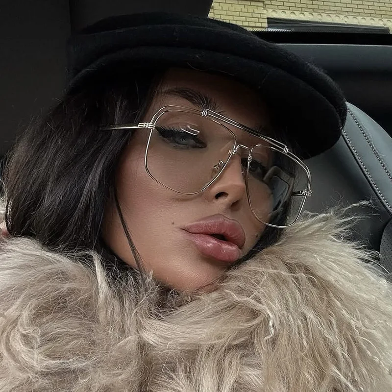 

Metal Large Frame Double Bridge Toad-Shaped Sunglasses New Style Women's Light Luxury Sunglasses Hollow Personalized Sunglasses