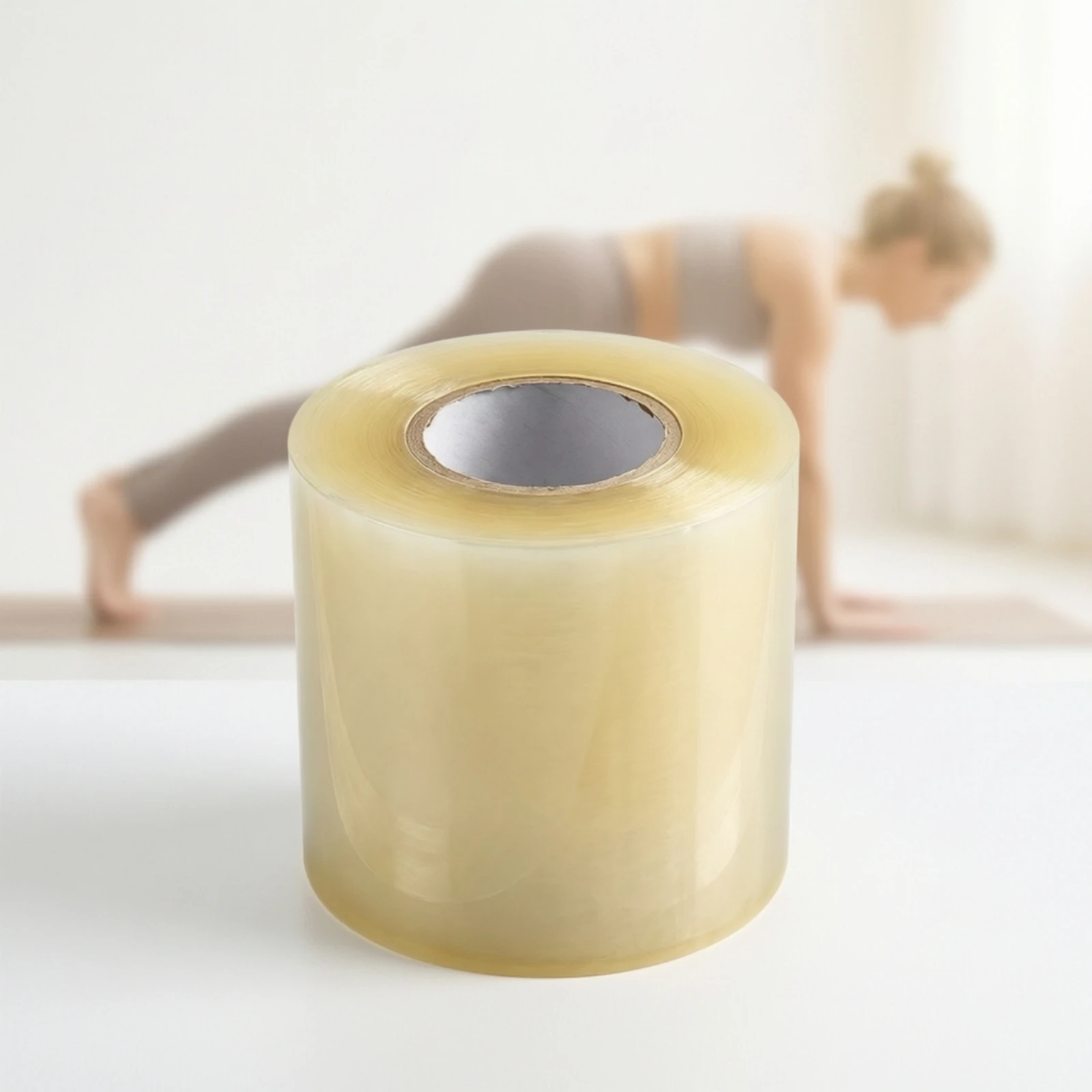 Transparent PVC Adhesive Tape Wear Resistant Sports Mat Tape PVC Surface Guard Clear Long-Lasting for Stretching Studios