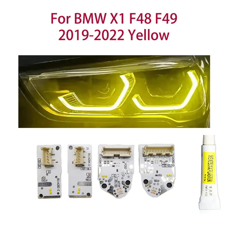 

1 пара для BMW X1 F48 F49 2019-2022 лимонно-желтая автомобильная грыжа DRL чип модификация света «ангельские глазки» автомобильные фары чип балласта