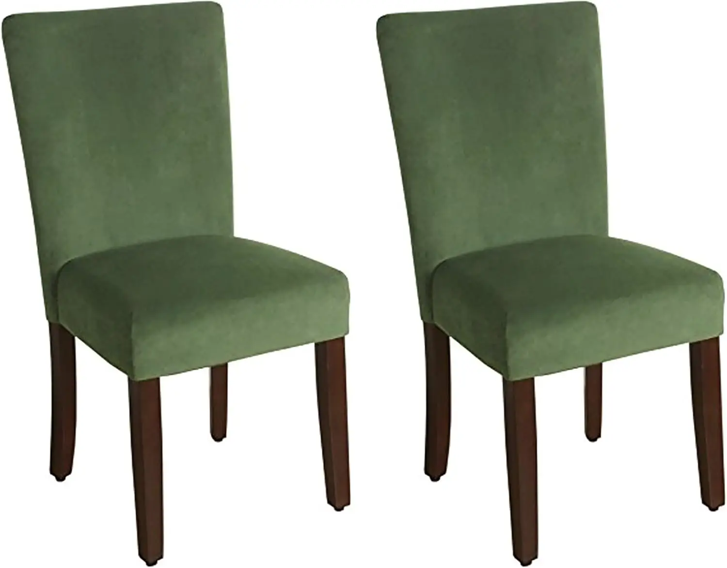 HomePop Parsons Classic Upholstered Accent Dining Chair, Set of 2, Dark Green Velvet