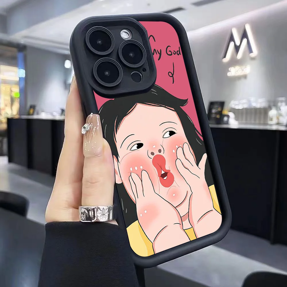Funny pouting Love for Redmi 12R 13R K70 K60 K50 k40 K30 K20 A1 A2 Plus Pro 5G K50i Case Cover Matte Soft Plain Candy Color image 6