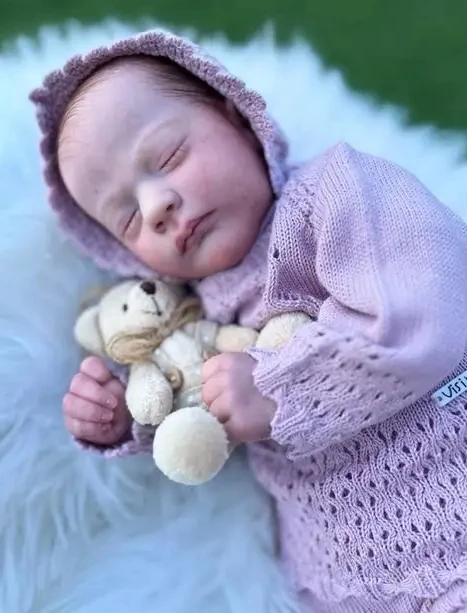 

NPK 17'' Handmade Unfinished Ashley Already Painted Doll Kits Vinyl Reborn Doll Kit Lifelike Newborn Baby Soft Sleeping